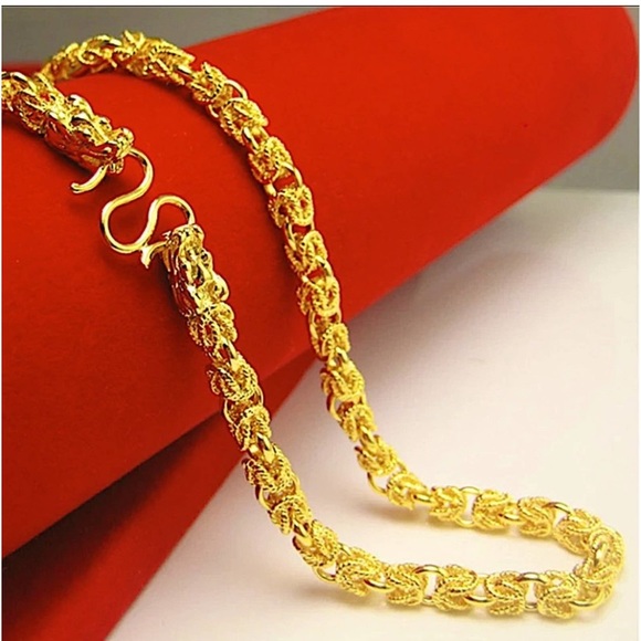 GOLD 24K PLATED DRAGON VIKING NECKLACE - Picture 6 of 8
